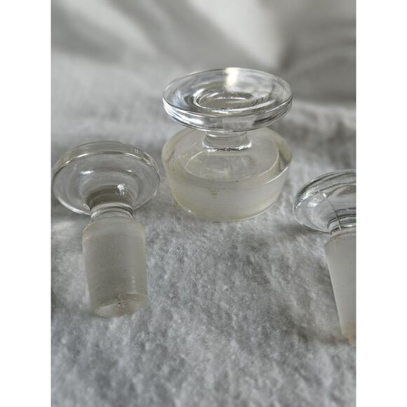 Glass BOTTLE STOPPERS Mixed Lot of 4 Used Apothecary Jar Stoppers - Picture 5 of 7